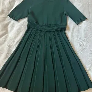 Ted Baker | Dresses | Ted Baker Green Fit And Flare Dress With Pleats |  Poshmark